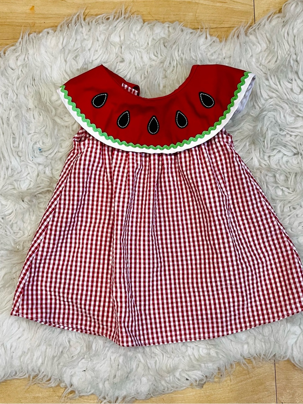 Gymboree Red and White Gingham Watermelon Dress